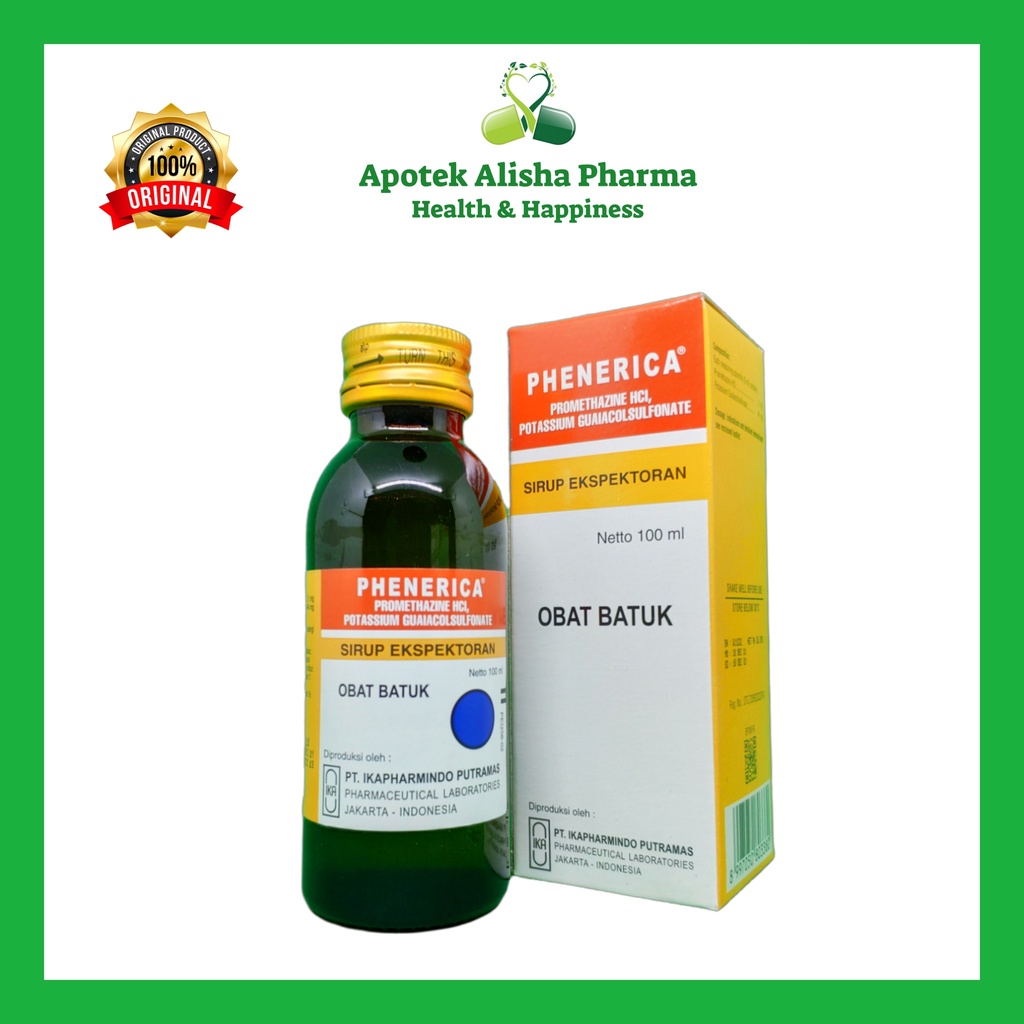 PHENERICA SYRUP EXPECTORANT 100ML - Phenerica Sirup Obat Batuk Berdahak / Phenerika Sirup / Penerica Sirup / Penerika Sirup