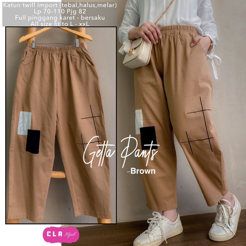 COD! Best Seller Gumi Pants Jumbo / Getta Jumbo Pants / Korean Twill / Celana Super Jumbo Bahan Melar