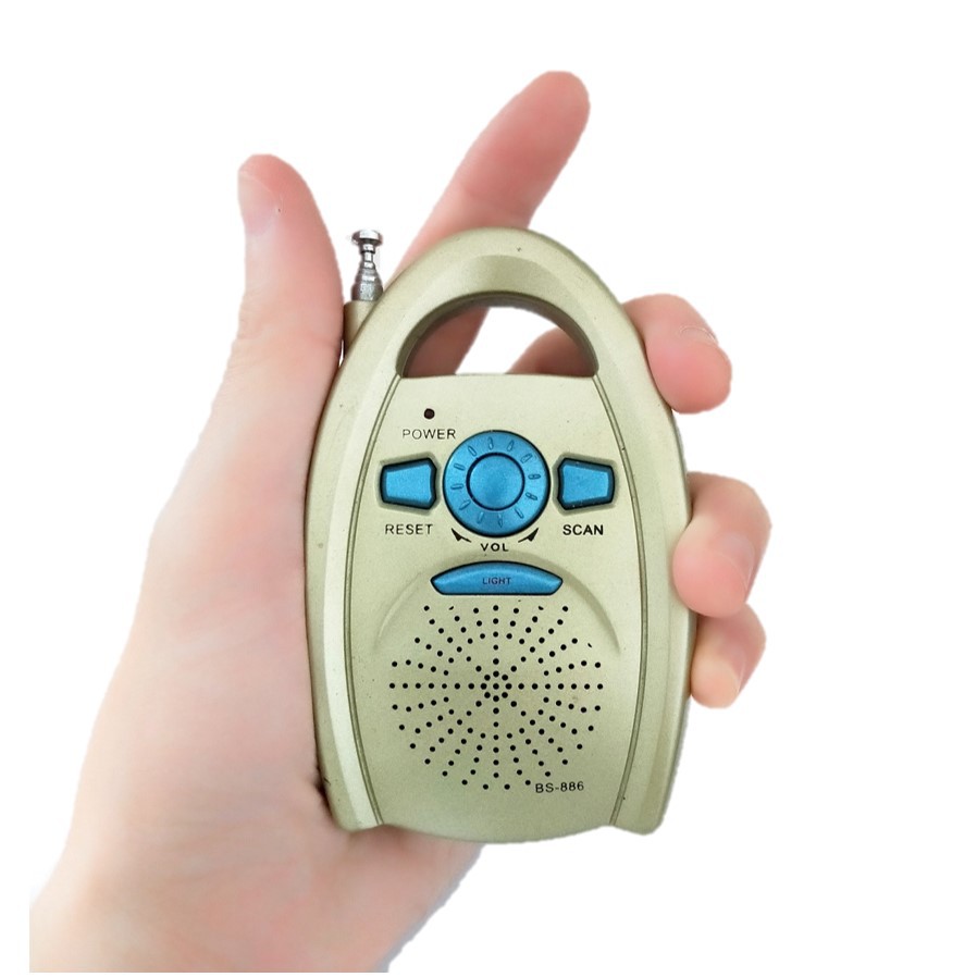Radio Mini FM Auto Scan Portable Radio BS886 Dengan Senter Free Earphone dan Baterai