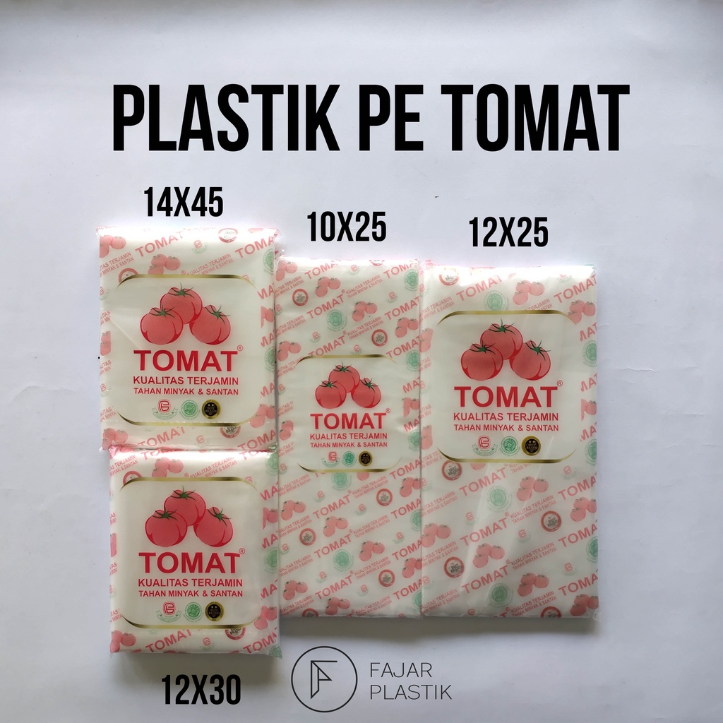 Plastik Pe/Plastik Es Batu/Plastik Minyak/Plastik Gula Merk Tomat Ukuran 10x25 12x25 12x30 14x45