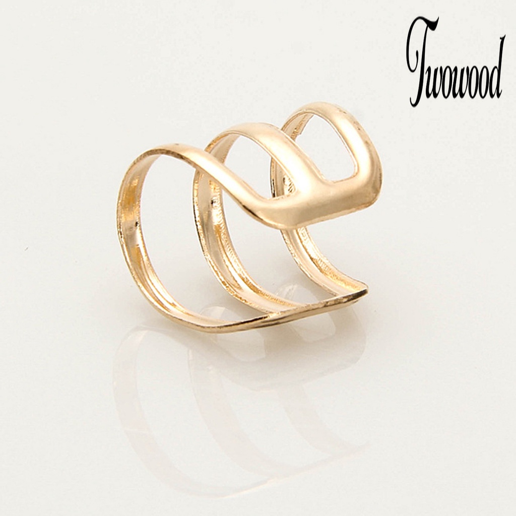 1 Pc Cincin Klip Telinga Model 3 Ring Adjustable Untuk Wanita