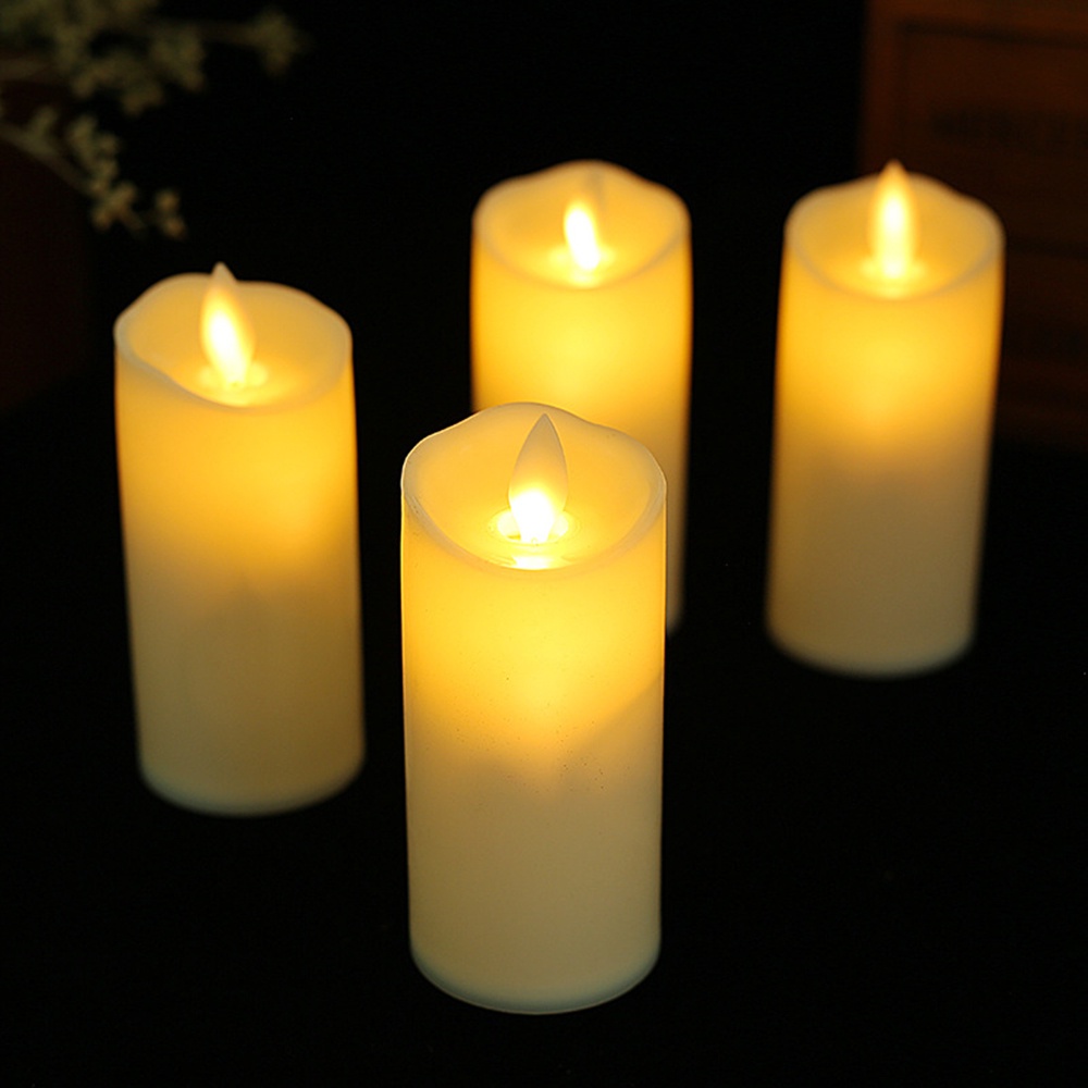 1pc Lilin LED Warna Ivory Hangat Untuk Dekorasi Natal / Ulang Tahun / Pernikahan