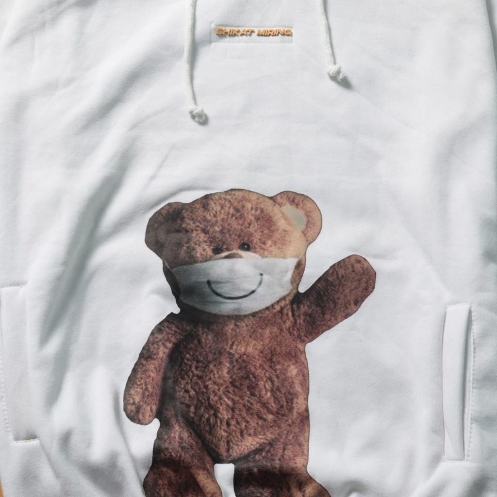 Jaket Hoodie SKM BEAR White Sweasthirt Hoodie Pria Bear Top Quality