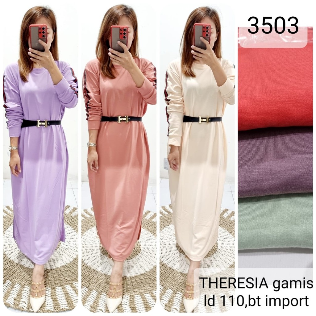 Gamis Theresia Jumbo LD 110 Motif Polos Lis Guc*ci 3503