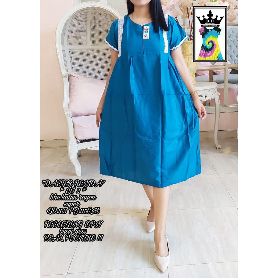 Daster Pendek Polos Renda A II Bahan Katun Rayon Super LD.103 PJ.115cm