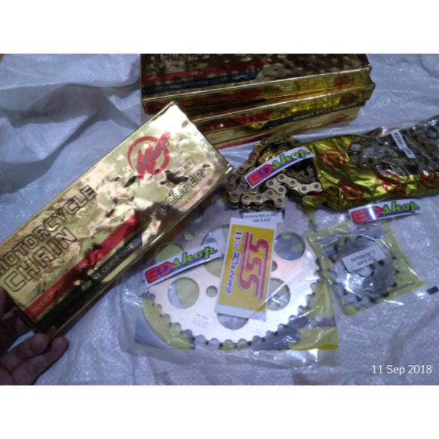 Gear SET SONIC 428 SSS Rantai WILWOOD MEGAPRO VERZA SUPRA GTR 150 NMP NEW GER GIR 428H MURAH GOLD