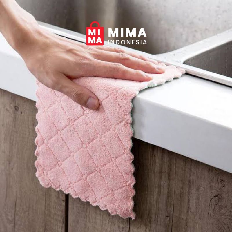 MIMA H06 Kain Lap Bahan Microfiber Daya Serap Tinggi Menyerap Air Serbet Debu Cuci Piring Gelas Dapu