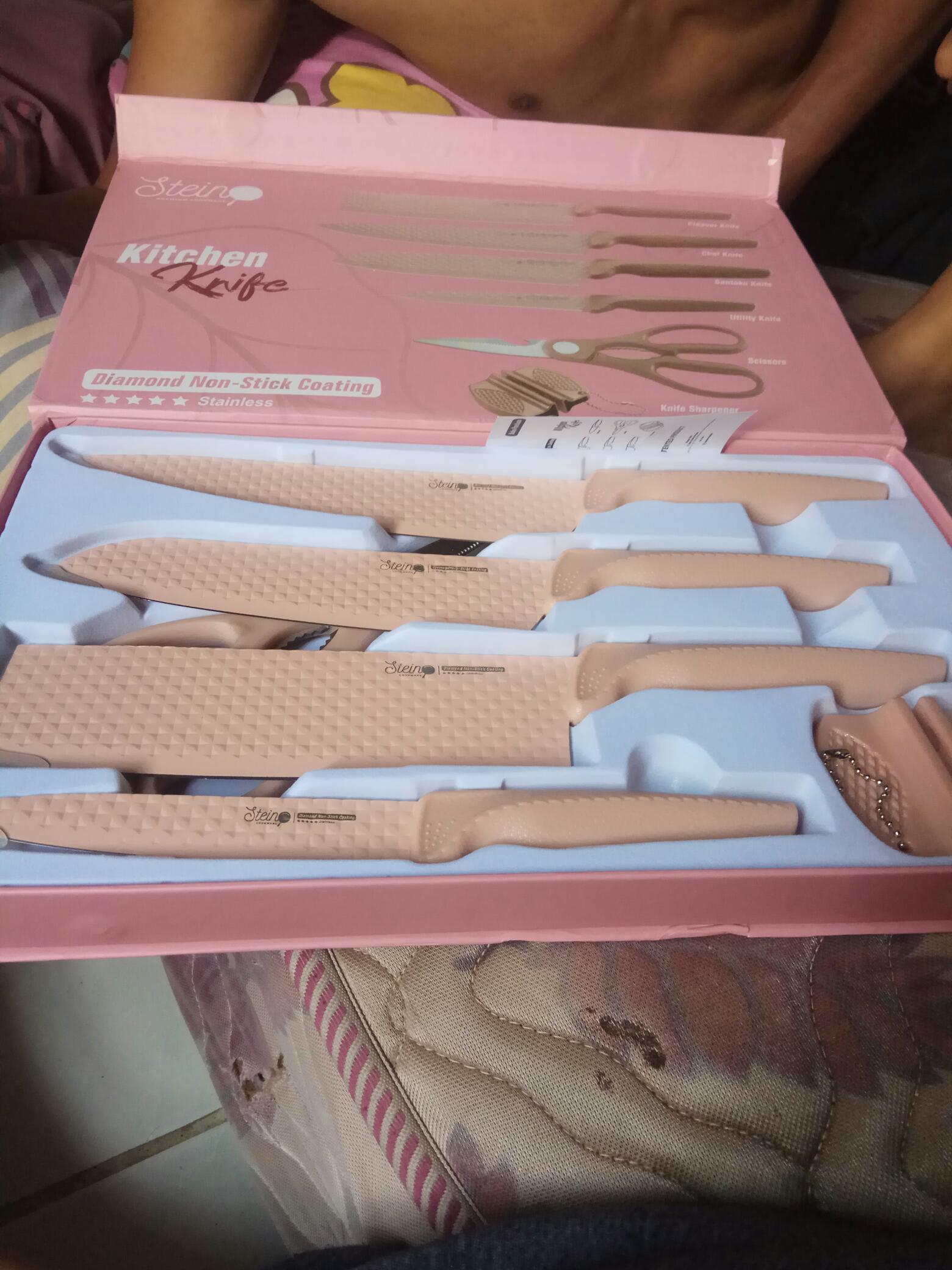 Stein Pisau Steincookware Pisau Diamond Knife Set 6 In 1 Pisau Dapur - Original