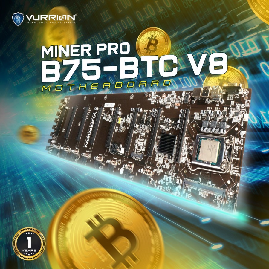 MAINBOARD / MOTHERBOARD / MOBO VURRION B75 MINER PRO V8