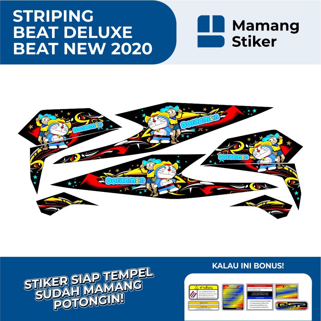 STRIPING BEAT 2020 Motif 12 Doraemon/STIKER BEAT DELUXE/STICKER BEAT NEW 2021/HONDA BEAT 2020 2021/M