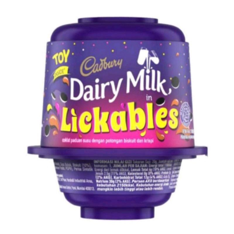 Cadbury lickables/coklat isi mainan