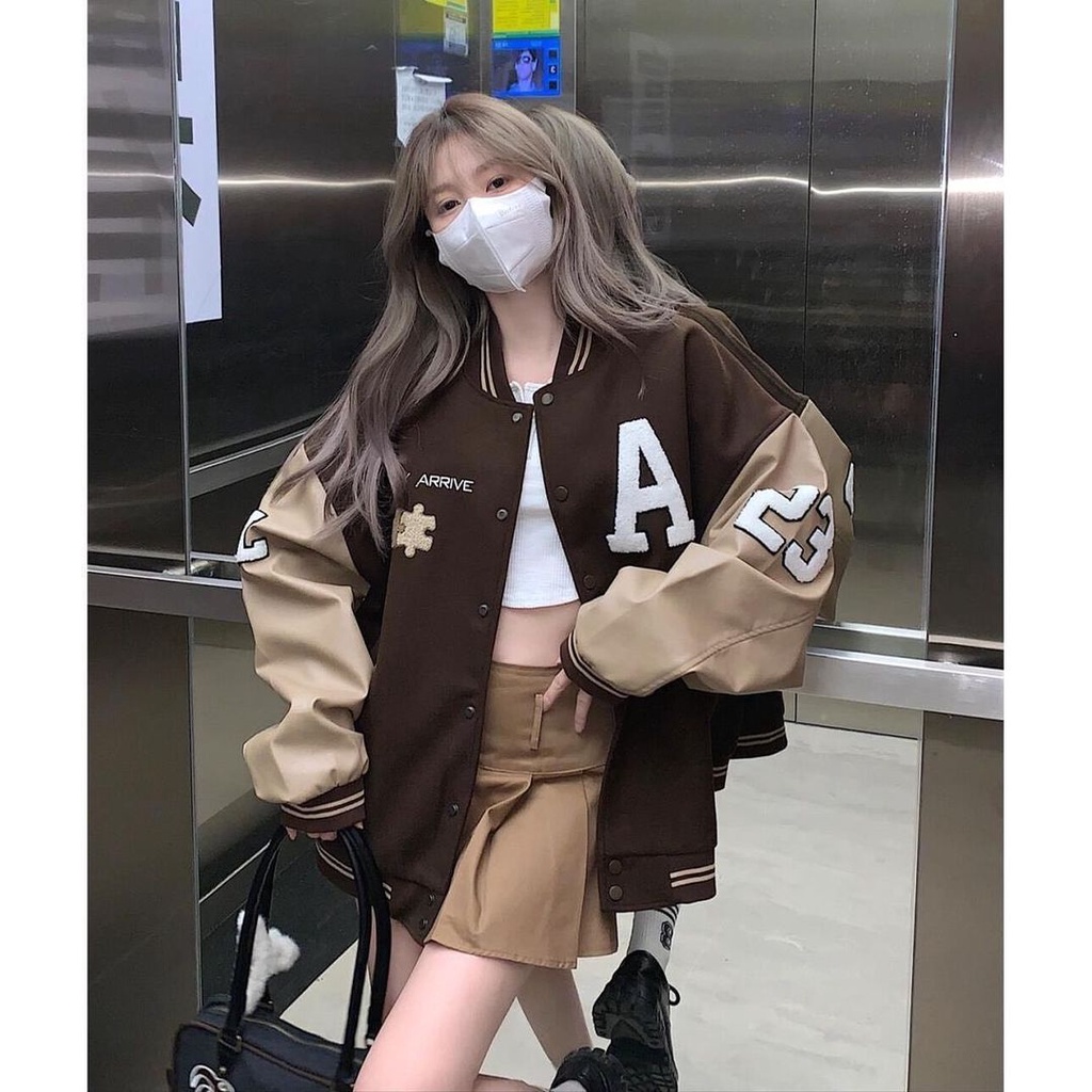 JAKET KOREA - A BASEBALL CHOCO - WANITA TERBARU