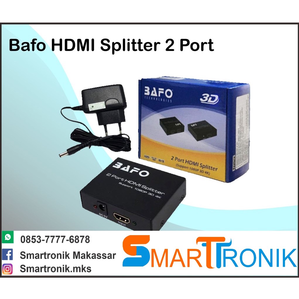 HDMI Splitter BAFO 2 port - Splitter HDMI BAFO 2 port