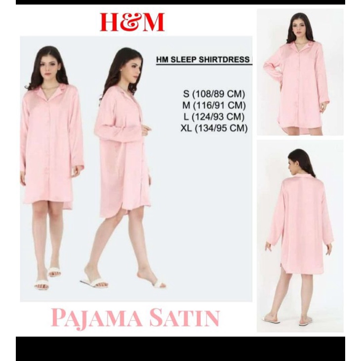 Baju Pajama Satin / H&amp;M Sleep Short Dress Wanita Original Branded