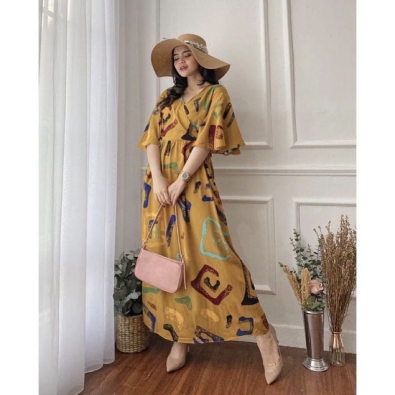 Daster Kekinian Daster Kimono Busui Tali Samping Panjang Semata Kaki Bahan Rayon