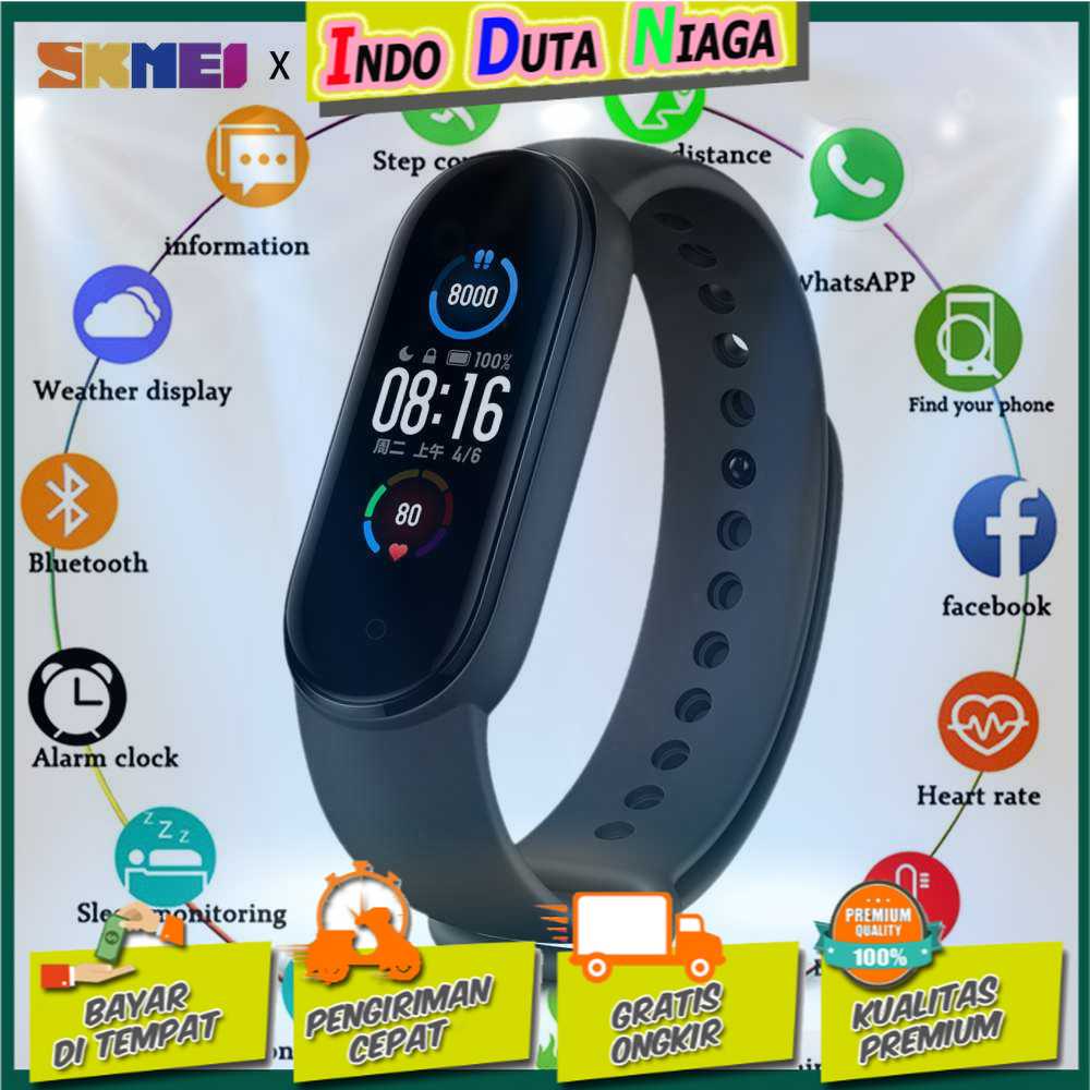 IDN - SKMEI Smartwatch Sport Waterproof Heart Rate Blood Pressure Oxygen M5