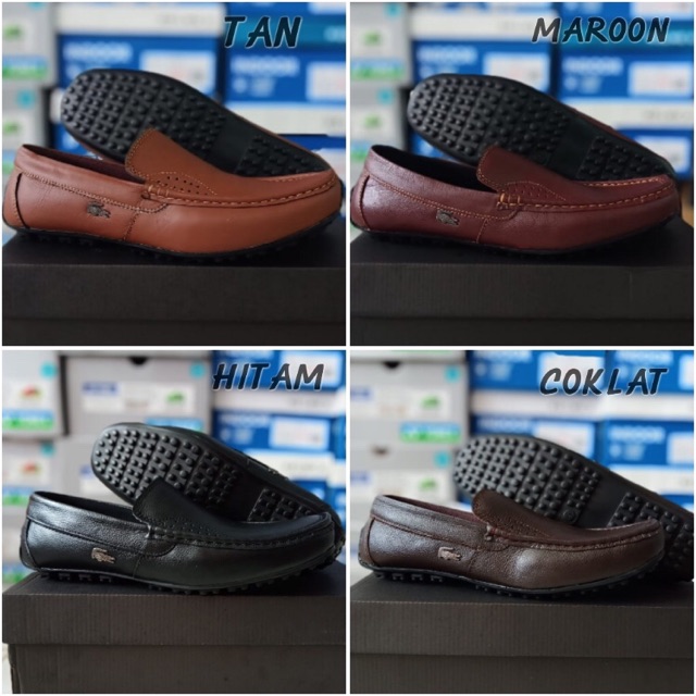 Slip On Pria Lacoste Original Quality Slip On Kulit