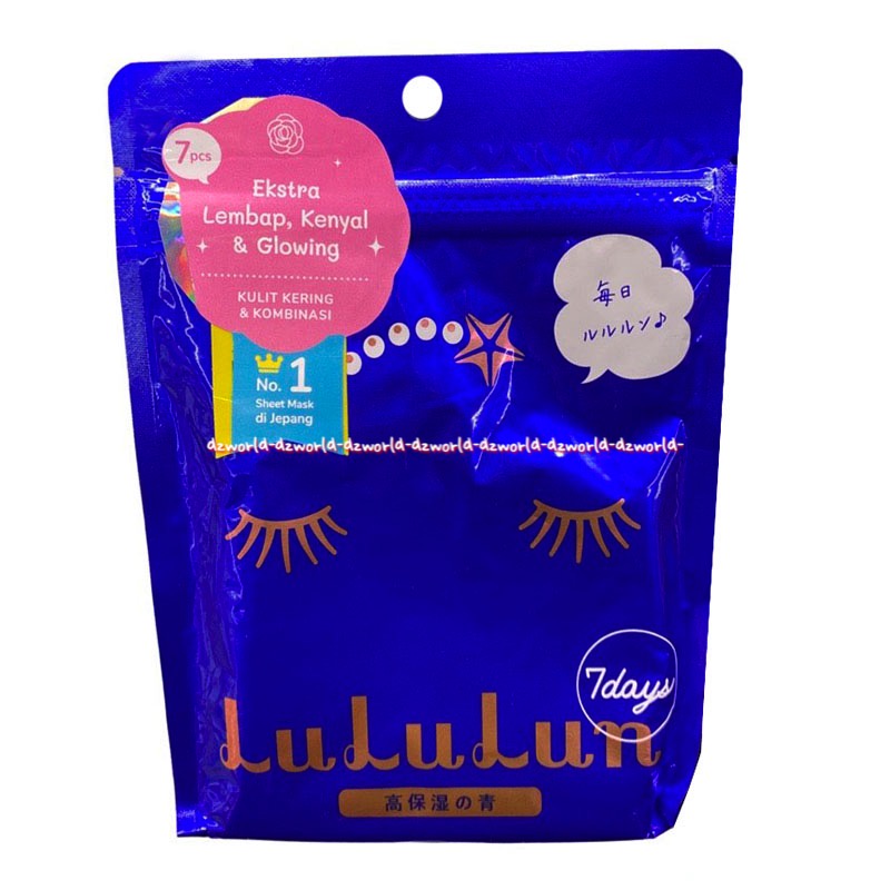 lululun Face Mask 7pcs Masker Wajah Muka untuk Cerah Berseri Menghidrasi Lembab Kenyal Glowing Untuk Semua Jenis kulit Lulu Lun