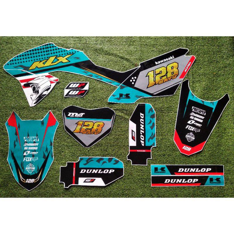 DECAL STICKER MOTOR KLX BF/DTRACKER NEW/CRF 150 L KOMBINASI HOLOGRAM/GOLD