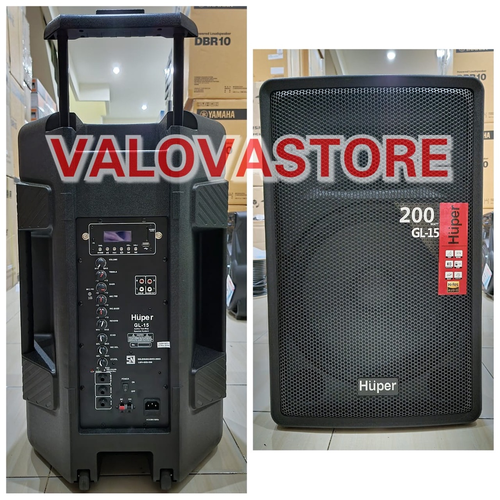 Speaker Portable HUPER GL 15 / GL-15 / GL15 15 INCH ORIGINAL BLUETOOTH