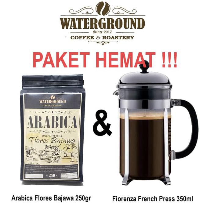 

BUNDLE HEMAT! Kopi Arabika Bajawa 250 gr & Fiorenza French Press 350mL