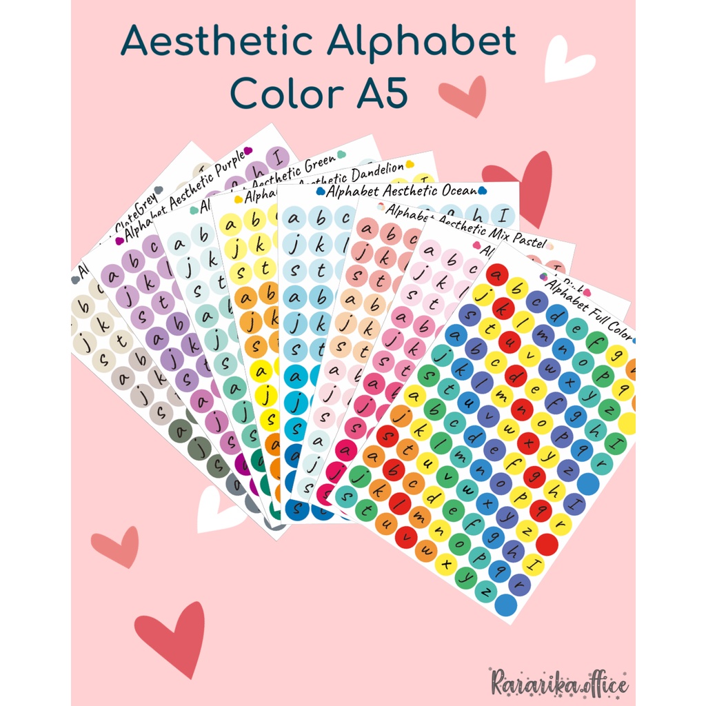Aesthetic Alphabet color A5 | Deco/memo/note/reminder| alfabet