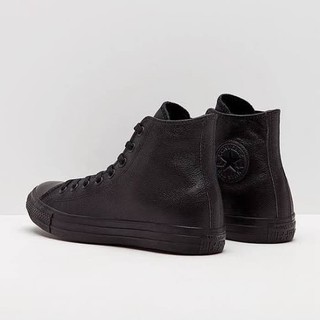 converse hi black leather
