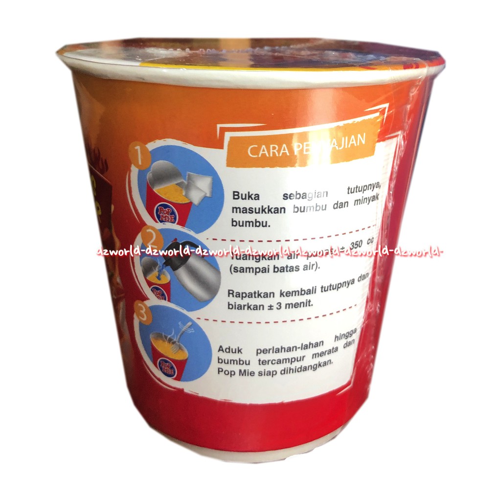 Pop Mie Rasa Ayam Pedas Kuah Pedas Dower 75gr Mie Instan Cup Popmi