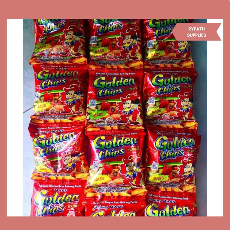 

| SNACK JADUL POTATO CHIPS GANTI NAMA GOLDEN CHIPS | 1 pack isi 10pcs