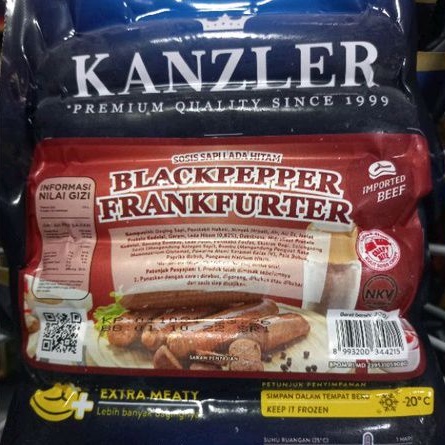 Sosis Sapi Blackpepper Frankfurter Kanzler Sosis Kanzler Blackpepper Frankfurter 300g isi 6