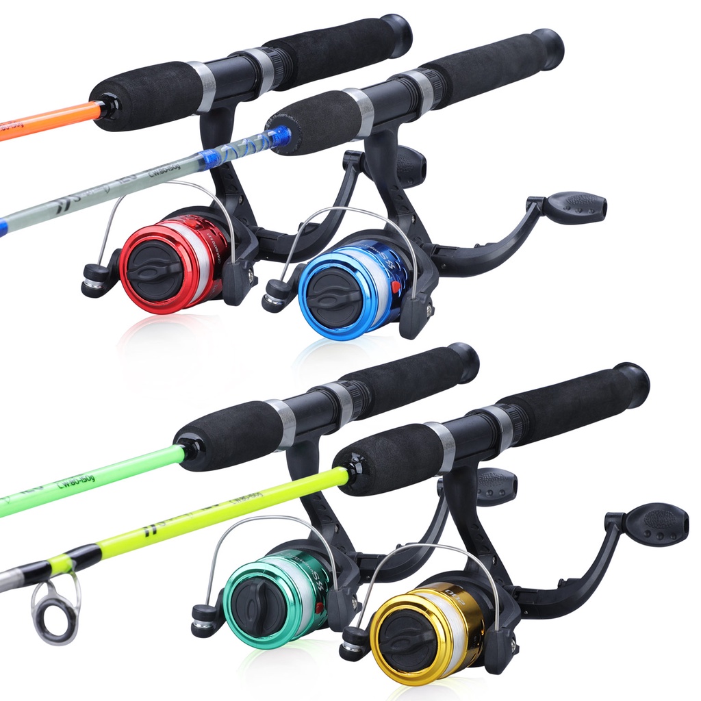 Sougayilang Set Pancing Kolam Termurah 2 Bagian Pancing Berputar Dan 3 BB Rasio Gigi Tinggi 5.2: 1 Spinning Reel Set Untuk Tangan Kiri/Kanan Untuk Air Tawar Joran Pancing Set