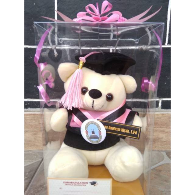 Boneka Wisuda Teddy Bear Ber Tedy Costom Kecil Mini Kado Wisuda Murah Hadiah Ulangtahun Grosir ultah