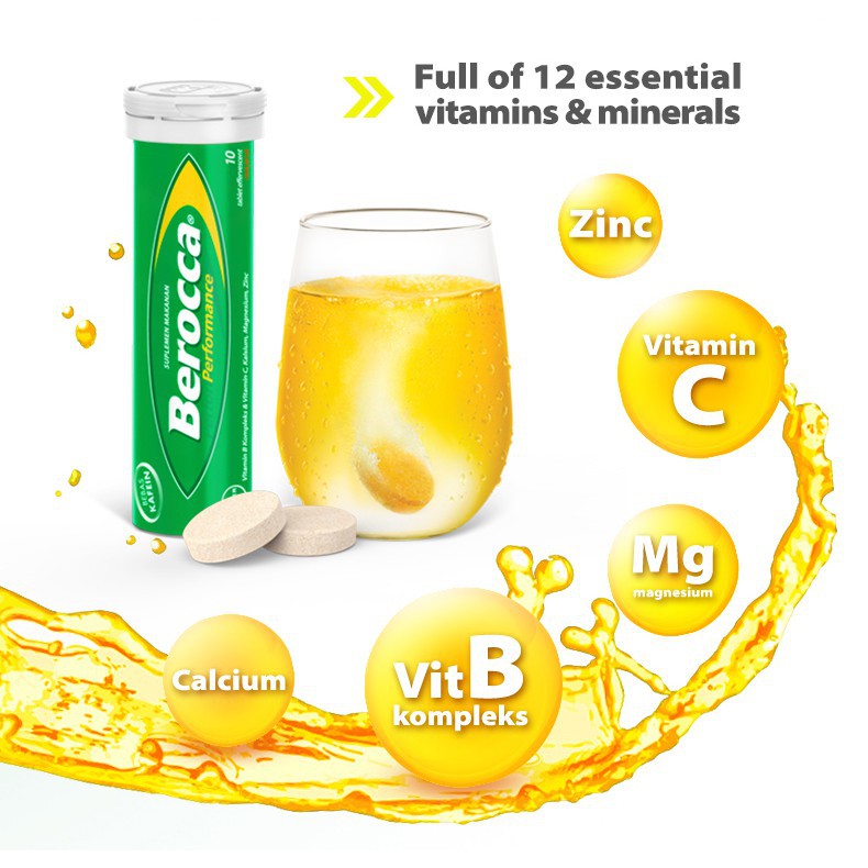 Berocca Multivitamin B kompleks Rasa Jeruk 10 Tablet