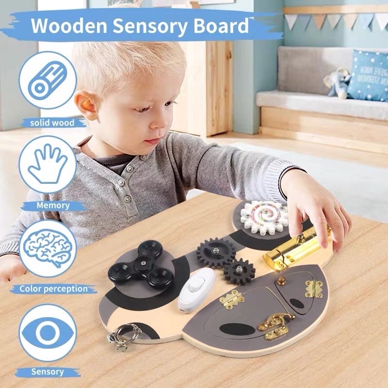 Montessori Activity Busy Board Game DIY Sensory Toy Teaching Aids Baby Early Education Learning Basic Skill mainan edukasi anak