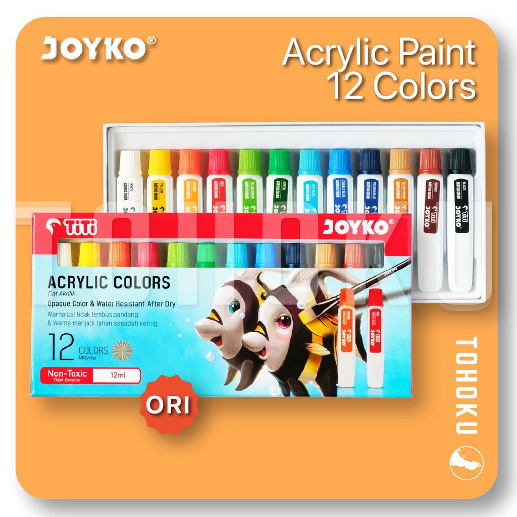 

Set Melukis Anak - Cat Akrilik Set - Acrylic Paint Set 12