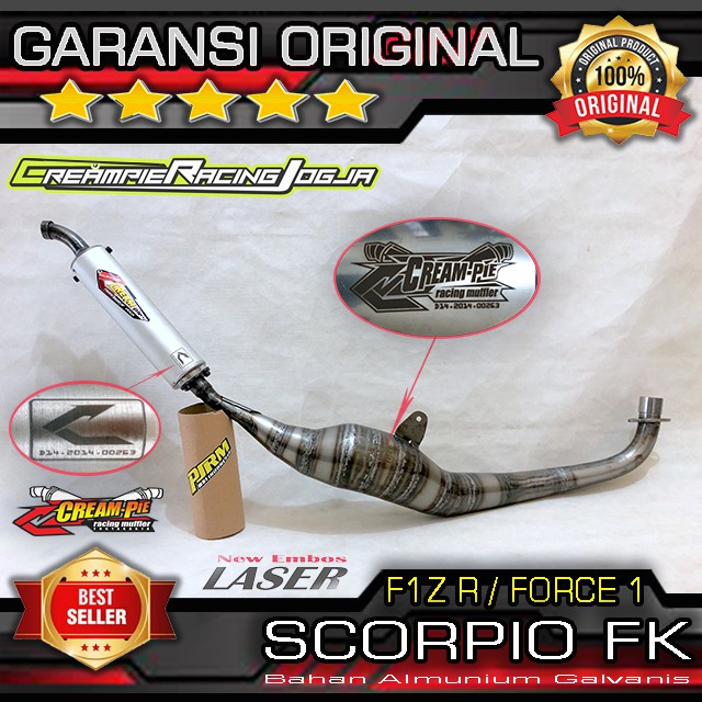 Knalpot Creampie F1Z R FizR tipe Scorpio Kalajengking Kolong Galvanis