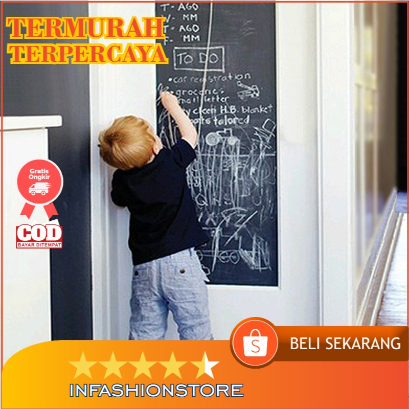 

Stiker Dinding Papan Tulis Kapur Flexible 200 x 45 cm// papan tulis flexible/ papan bermain anak