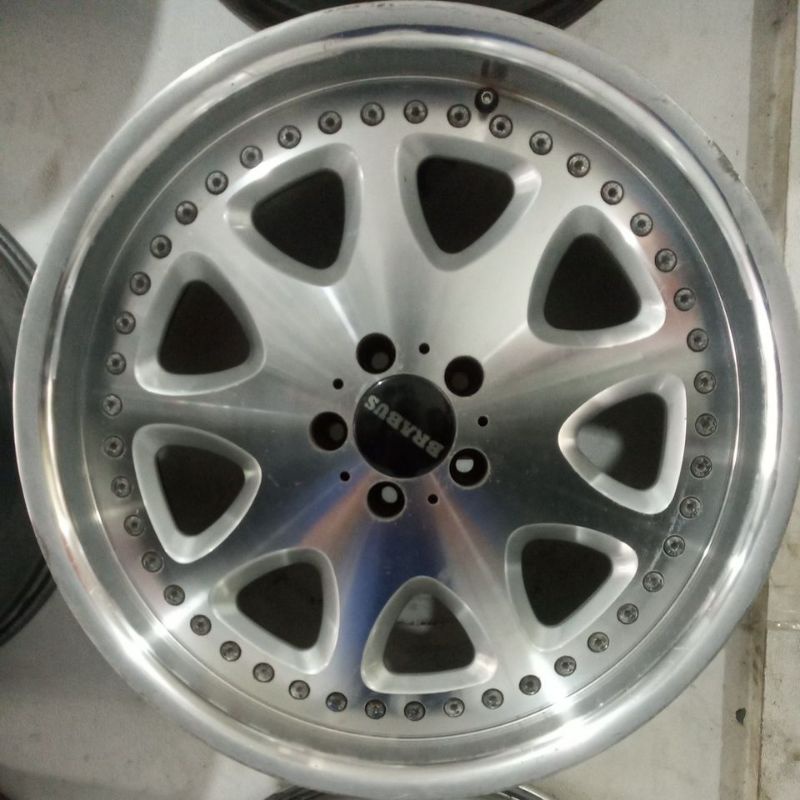 velg mobil racing second ring 20 lubang baut 5x112 untuk mobil mercy warna silver