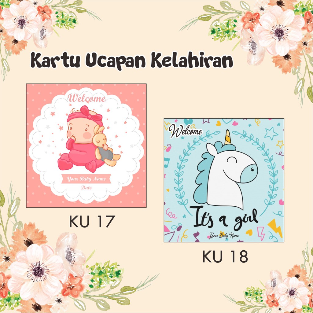 Kartu Ucapan Lahiran Kelahiran Bayi Newborn Baby Rp 435 Pcs