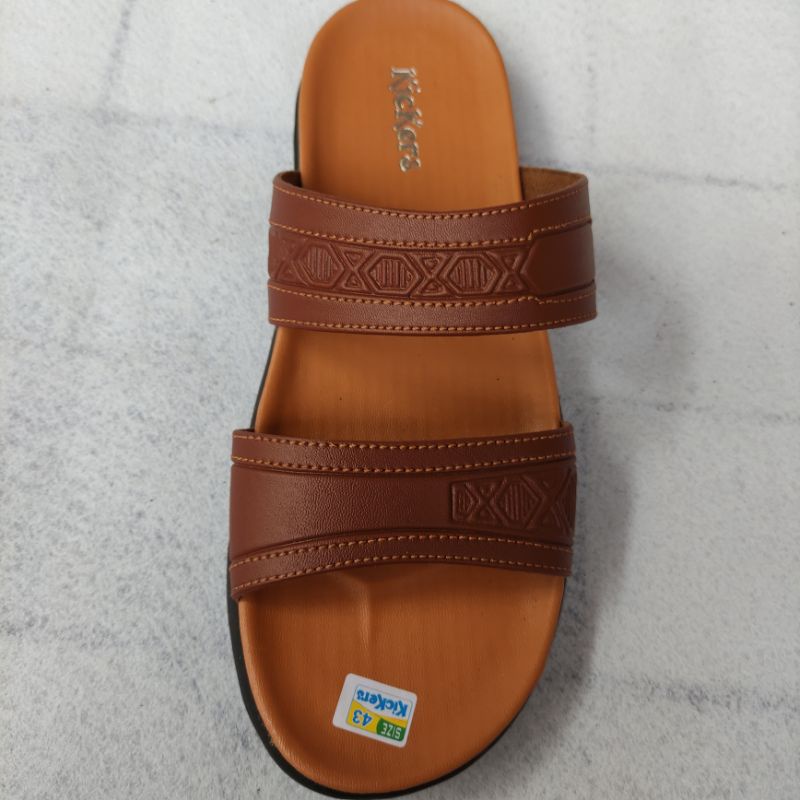 Sandal Slop Pria Kulit Impor Original Santai Formal