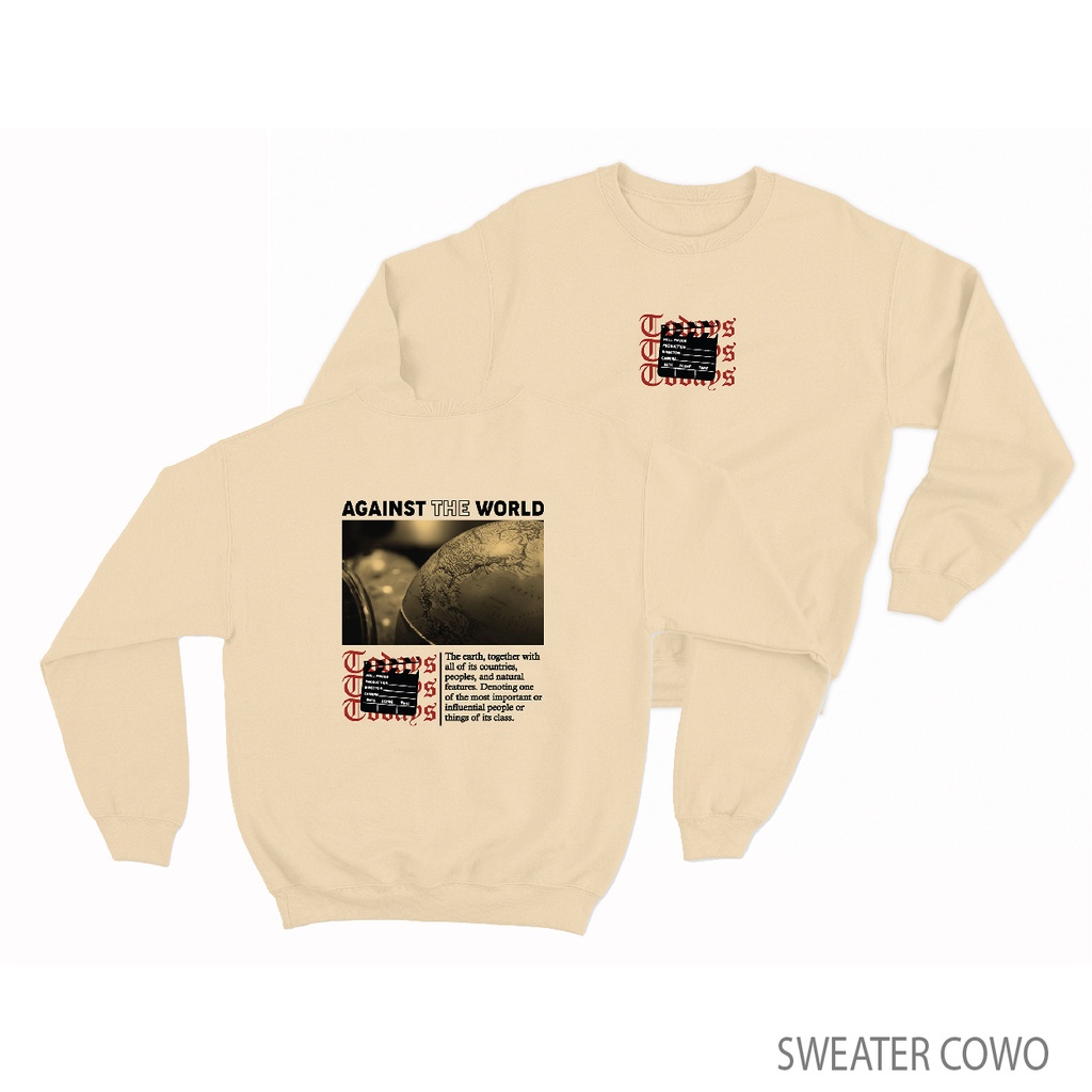 Sweaterpolos Basic Sweater ATW ( Sablon ) Unisex Pria &amp; Wanita