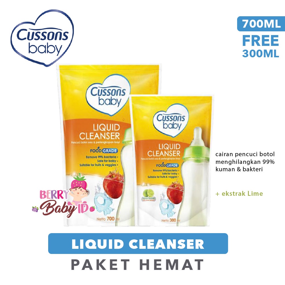 Cussons Baby Paket Liquid Cleanser Refill 700 Ml Gratis 300 Ml Berry Mart