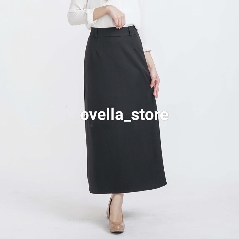 ROK KANTOR/ROK KERJA WANITA MODEL A LINE/BAHAN SEMI WOLL/SIZE S-XL