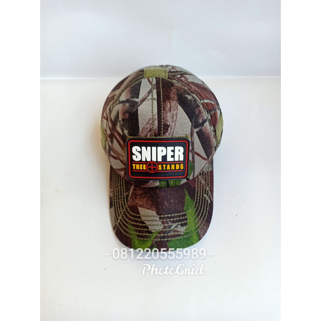Topi camo perbakin free patch rubber sniper
