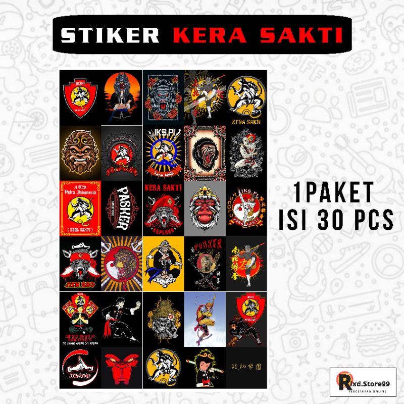 

STIKER PANCAK SILAT IPSI IKS KERA IKS SAKTI IKSPI 1 PAKET ISI 30 pcs