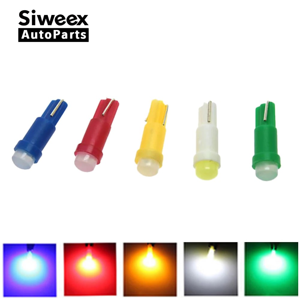 20 Pcs T5 1 LED DC12V Keramik Dashboard Mengukur Instrumen Keramik Mobil Auto Sisi Wedge Lampu