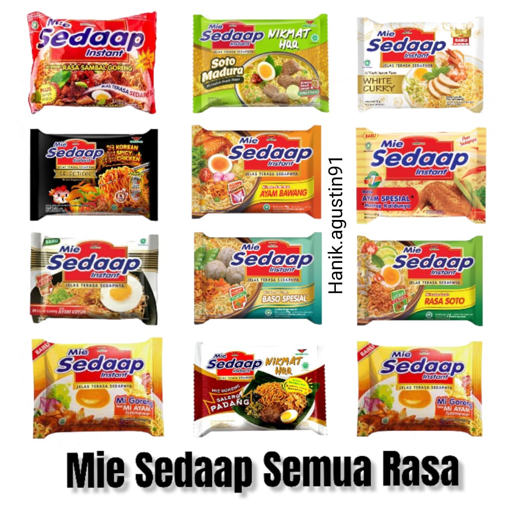 

Mie Sedaap Instant Korea Spicy Kari Special Soto Bakso Special White Curry Ayam Bawang Mi Ayam Istimewah Salero Padang