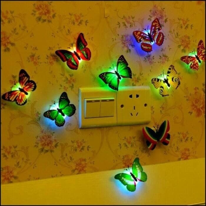 Lampu Hias Kupu-Kupu LED Lampu hiasan Dinding Dekorasi Kamar Tidur Butterfly