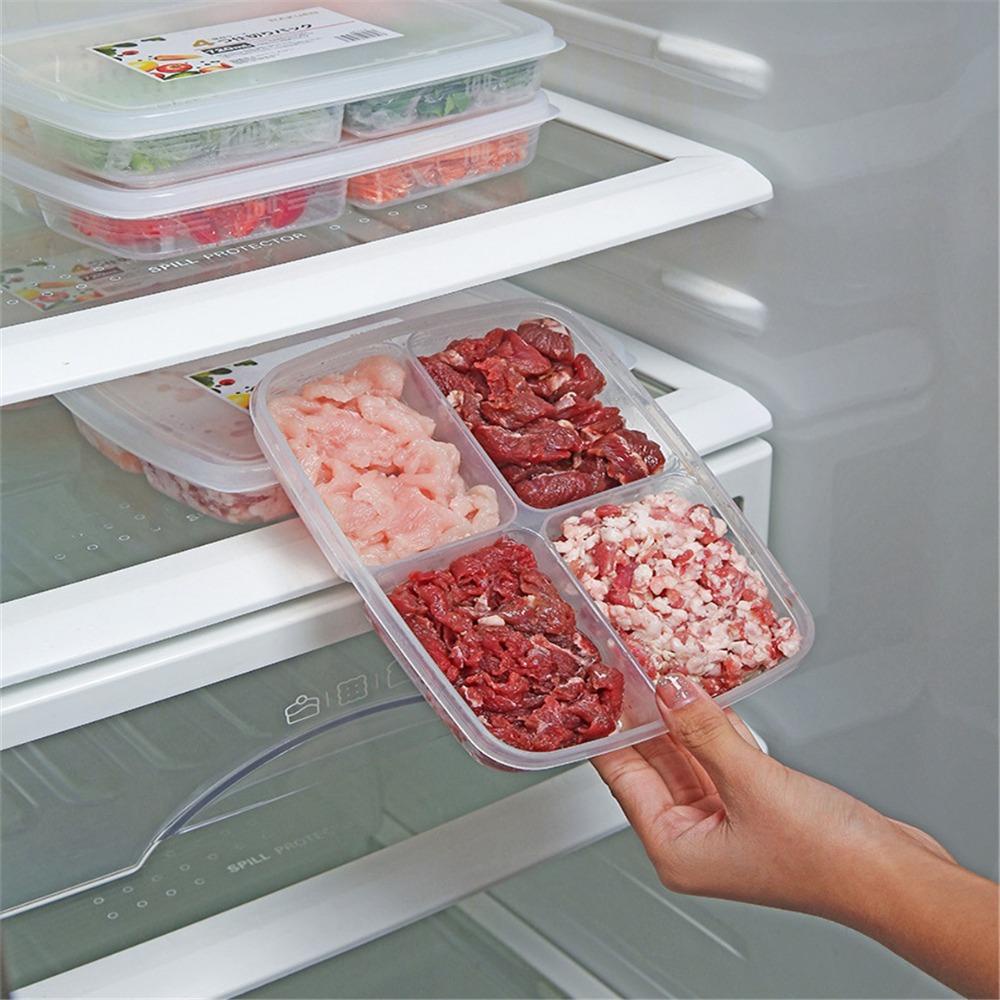 Solighter Food Preparation Storage Box 4kisi Sayuran Buah Kotak Dapur Gadget Piring Kulkas Freezer Organizer