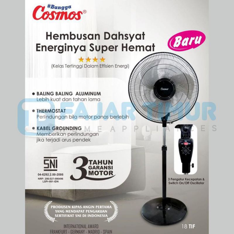 COSMOS 18-TIF / TIF-1801 S Stand Fan Besi 18 Inci (Kipas Angin Berdiri)